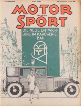"Motor & Sport" Motor-Zeitschrift Pössneck 1926 (8643)